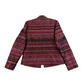 Chicos Womens Pink & Black Patterned Edanas LS Jacket Stylish Size 1