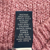 Karen Scott Women’s Pink Cable Knit Sweater Pearl Button Mock Neck Size L
