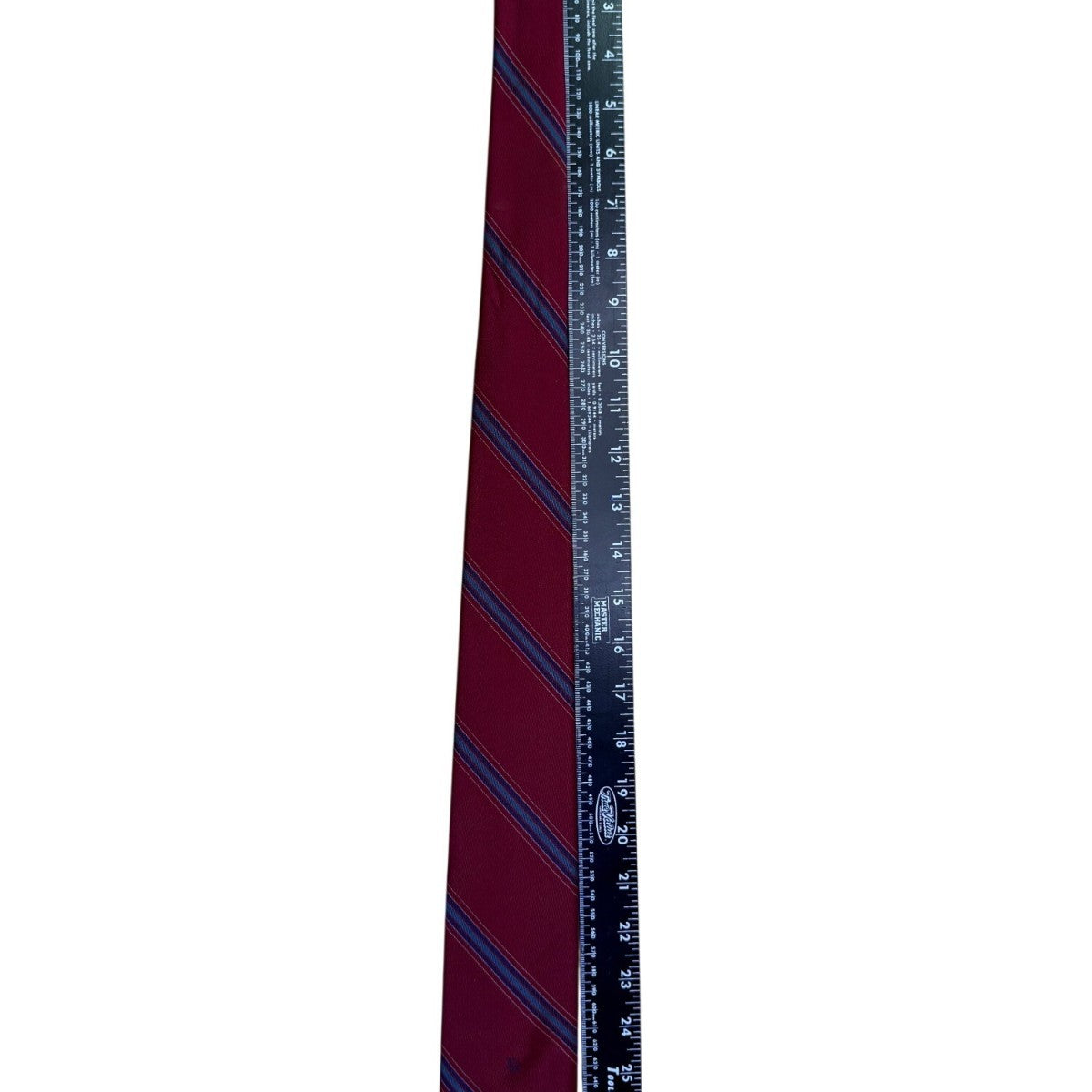 Christian Dior Mens Maroon Striped Polyester/Silk Classic Tie
