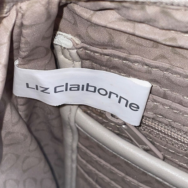 Liz Claiborne Women’s Bone White Faux Leather Adjustable Strap Crossbody Bag