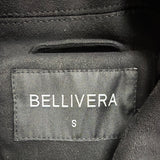 Bellivera Womens Black Polyester Suede Moto Jacket Zippered Pockets Sz S