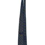 Brioni Mens Blue Yellow Silk Geometric Tie Handmade In Italy Elegant Design