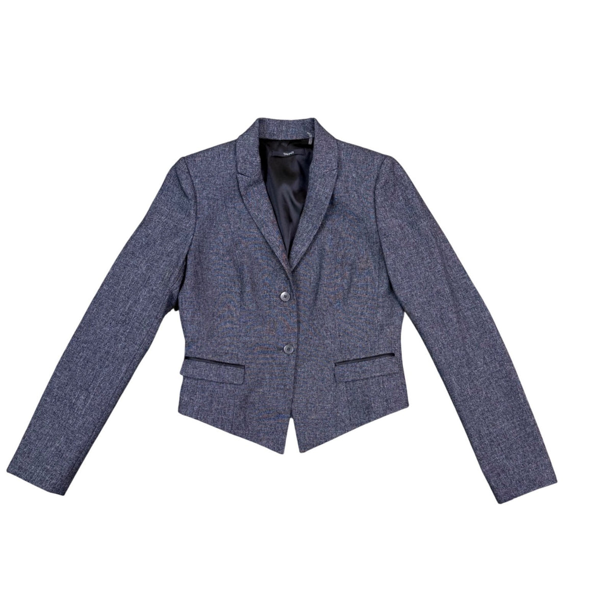 Tahari Womens Navy Cropped Blazer Jacket Stylish & Classy Size 8