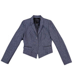 Tahari Womens Navy Cropped Blazer Jacket Stylish & Classy Size 8