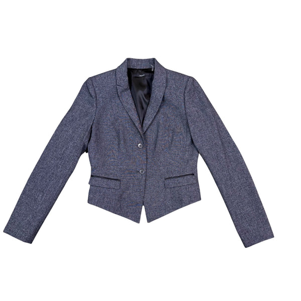 Tahari Womens Navy Cropped Blazer Jacket Stylish & Classy Size 8