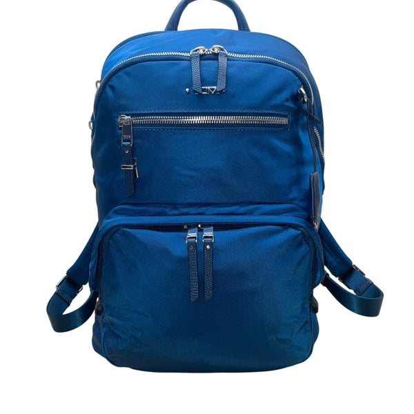 Tumi Women’s Blue Nylon With Multiple Zipper Pockets Adjustable Straps Backpack