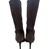 Guess Women’s Burgundy Suede Buckle Strap Stiletto Knee-High Goldie Boots Sz 6M