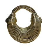 Commense Women’s Gold Faux Leather Twisted Hoop Noodle Handbag