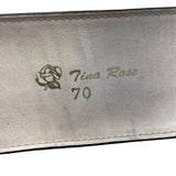 Vintage Tina Rose Brown Leather Belt With Brass Elephant Buckle