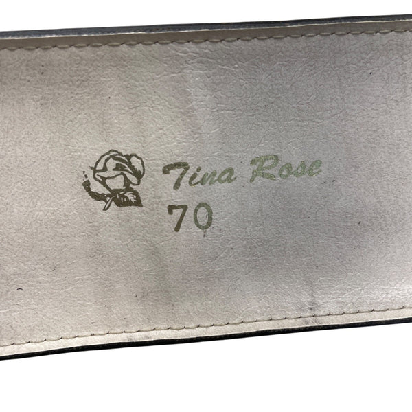 Vintage Tina Rose Brown Leather Belt With Brass Elephant Buckle