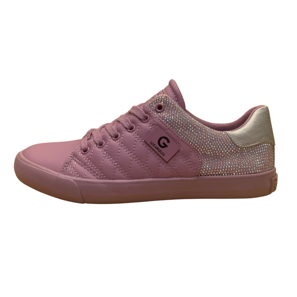 GBG Los Angeles Women’s Pink Rhinestone Quilted Low-Top Sneakers Size 9M
