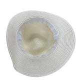 Wallabe Wide Brim Beige Straw Hat With Black Ribbon One Size