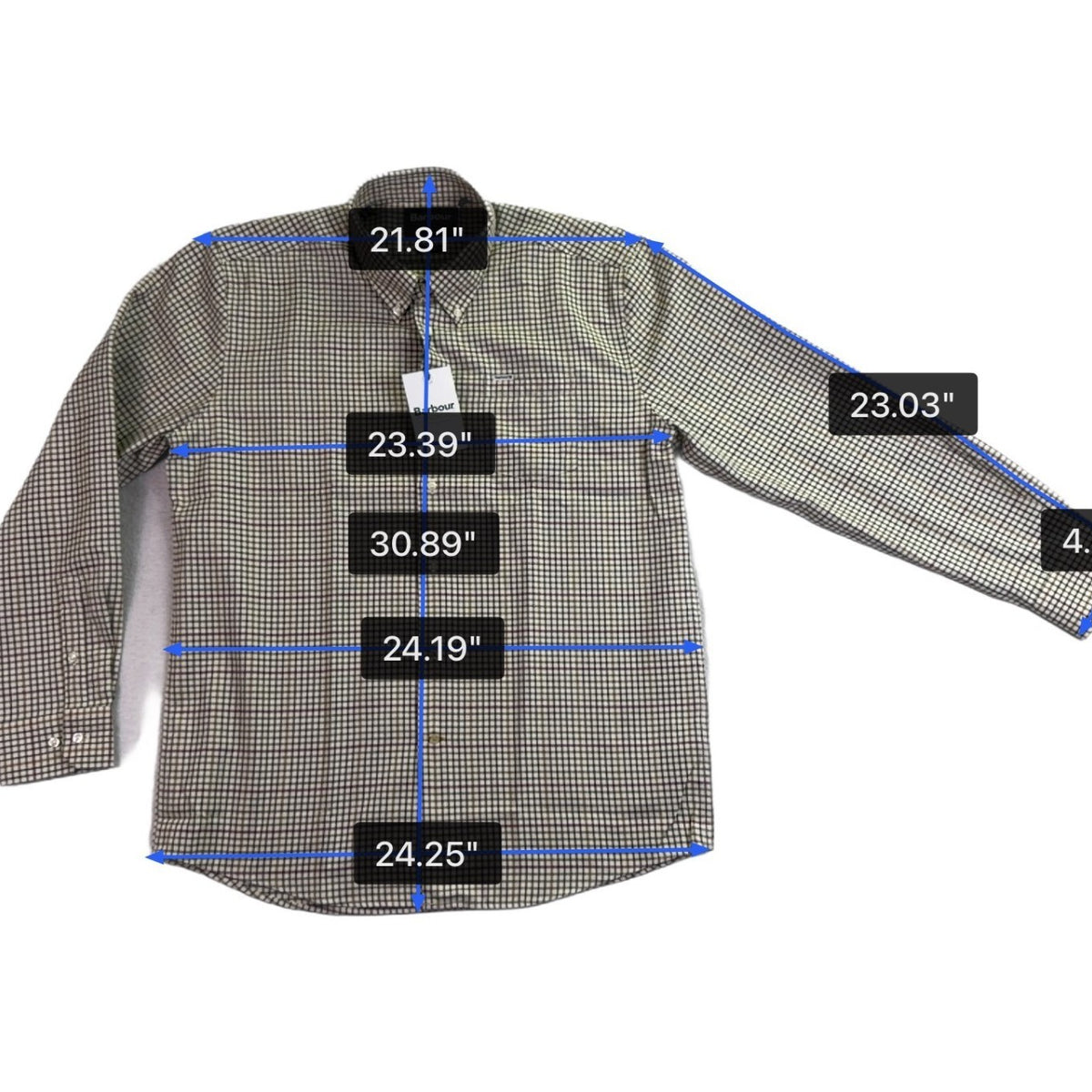 Barbour Mens Brown/Green Checked Shirt Regular Fit Sz XL