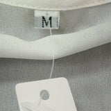 Gaovot Women’s White V-Neck Blouse Textured Long Sleeve Dot Details Size M - New