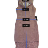 Venus Womens Mauve Sleeveless Lace Halter Cocktail Dress Size S