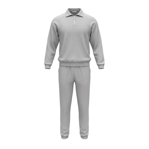 Coofandy  Womens Gray Tracksuit Zip Pullover & Elastic Waist Pants Size L