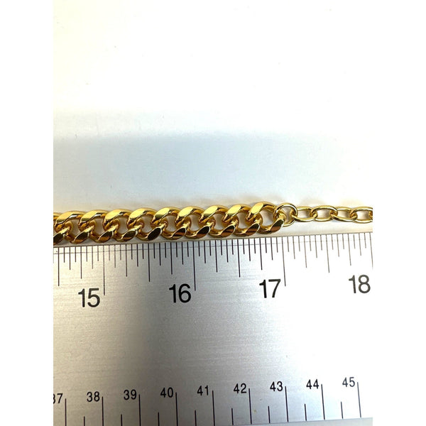 Vtg Vince Camuto Zebra Pattern Chunky Gold Tone Chain Necklace -17in Adjustable