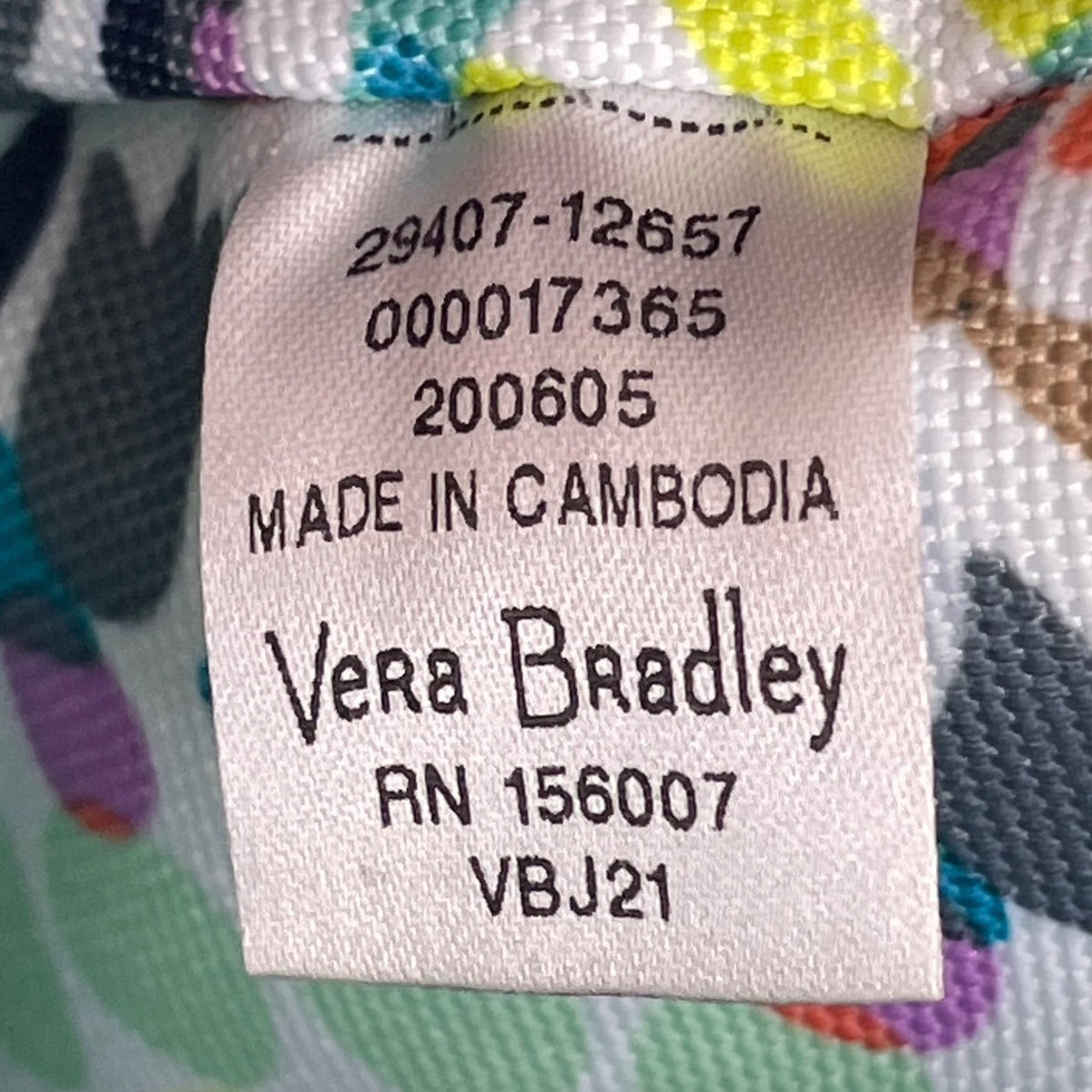 Vera Bradley Multicolor Sunny Medallion Pattern Open Top Handles Tote Bag