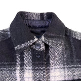 Gap Womens Plaid Shirt Jacket Black & White Button-Up Petite Recycled Sz XS
