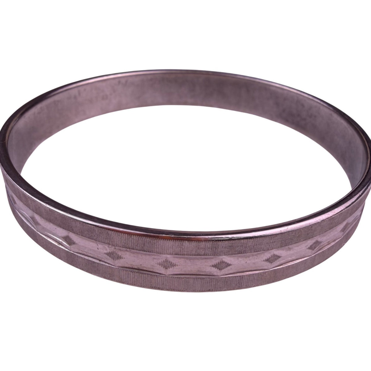 Monet Womens Silver Tone Metal Diamond-Patterned Bangle Bracelet