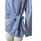 SOHO by Stephanie Horne Women's Blue and Gray Plaid Blazer Sz S