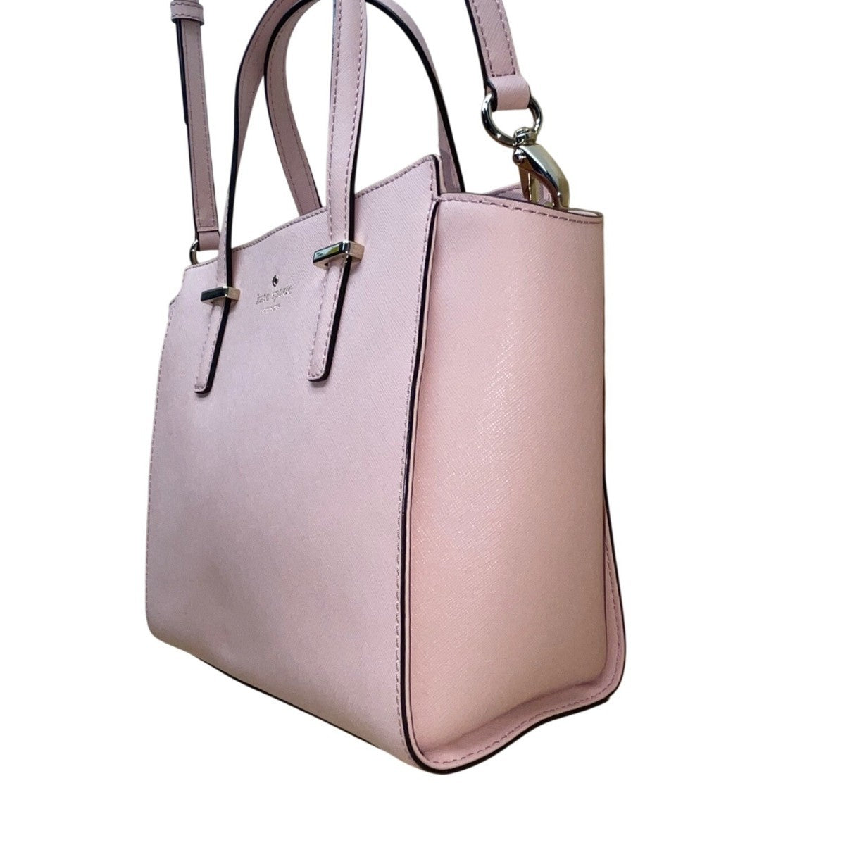 Kate Spade Women’s Pink Leather Adjustable Strap Compact Crossbody Tote Bag