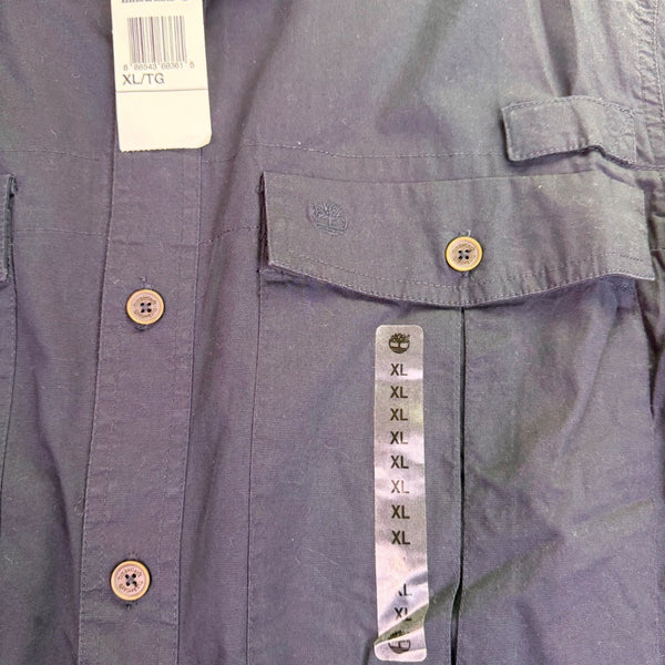 Timberland Mens Navy Cotton & Polyester Long Sleeve Button-Up Shirt Size XL