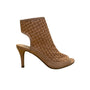 Nina New York Women’s Tan Peep Toe Mesh Cutout Heeled Sandals Size 6.5M