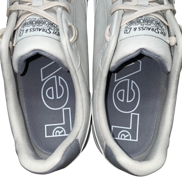 Levis Men’s Gray Faux Leather Lace-Up Casual Flat Vince Sneakers Size 12