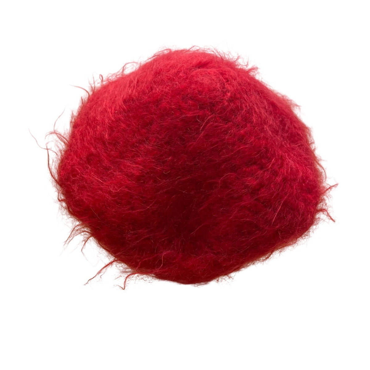 Mary Schaeffer Original Womens Red Mohair Beret Hat Soft Fluffy Knit Winter