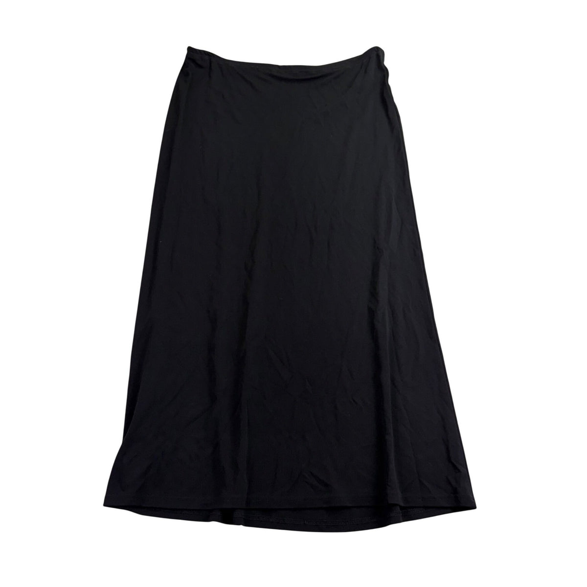Black Womens Maxi Skirt  Lightweight Stretchy Flared Stylish Design Sz US12