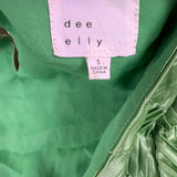 Dee Elly Womens Green Long Sleeve Mini Dress Cutout Waist Size S