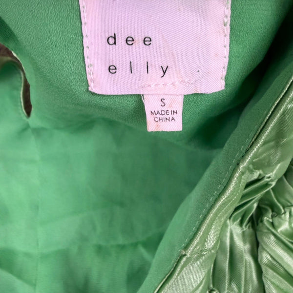 Dee Elly Womens Green Long Sleeve Mini Dress Cutout Waist Size S