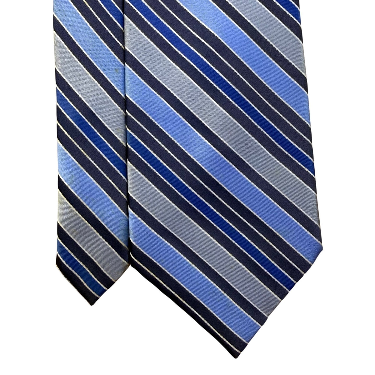 Jones New York Mens Blue Striped Silk Tie Diagonal Classic Pattern Business 58"x