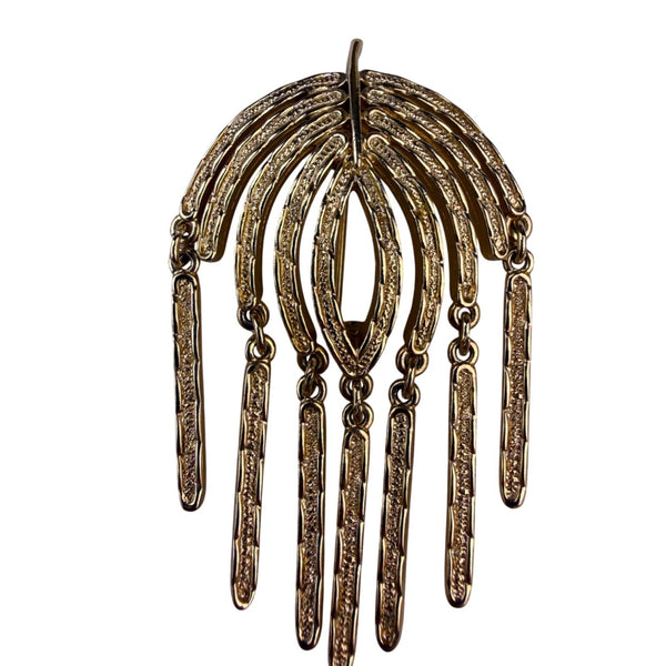 Sarah Coventry Gold Tone Waterfall Brooch Pin Retro Jewelry Vintage Style