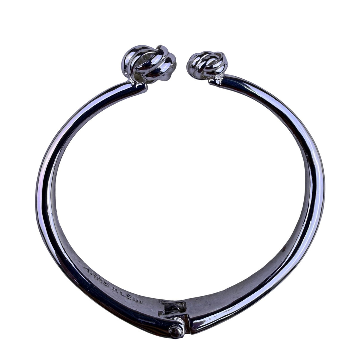 Anne Klein Womens Silver Tone Bangle Bracelet Twisted Knot Cuff Design 