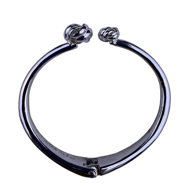 Anne Klein Womens Silver Tone Bangle Bracelet Twisted Knot Cuff Design 