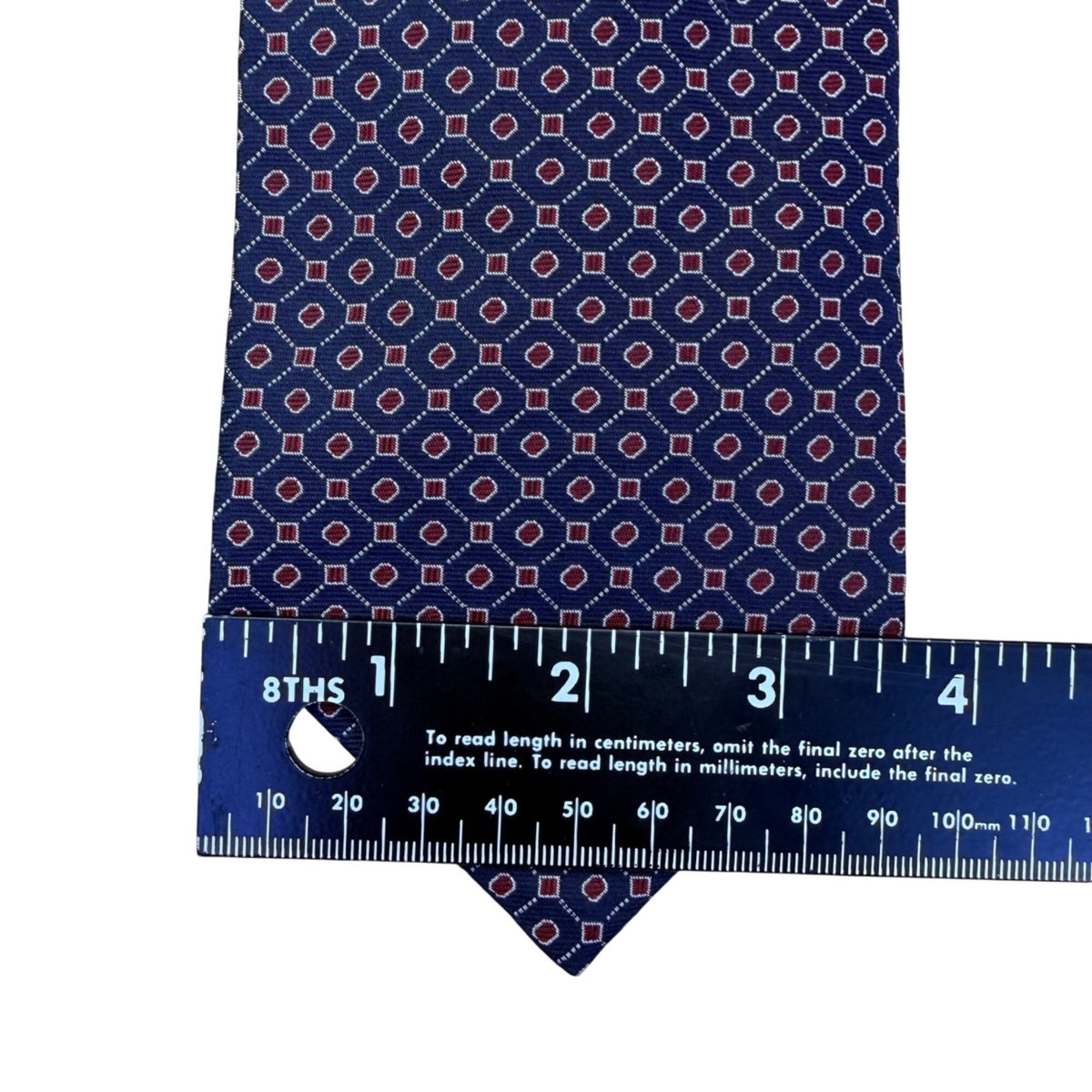 Lauren Ralph Lauren Mens Blue Red Silk Geometric Patterned Tie