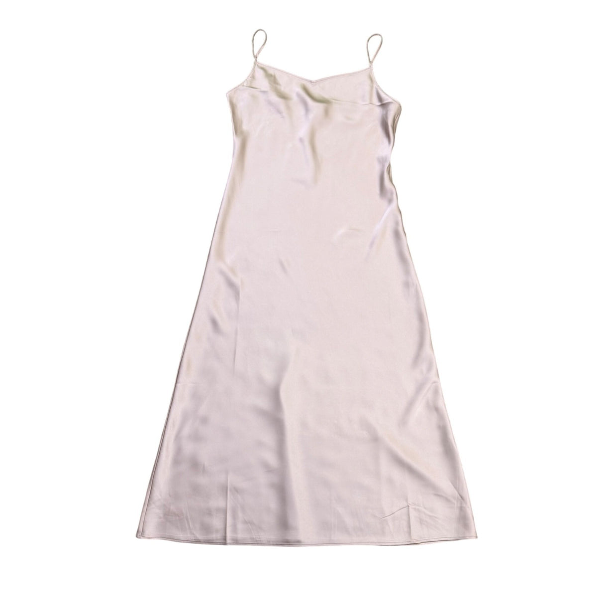 Cynthia Rowley Womens Beige Polyester Satin Slip Dress Maxi Size L