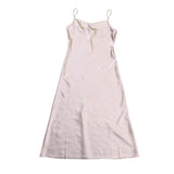 Cynthia Rowley Womens Beige Polyester Satin Slip Dress Maxi Size L