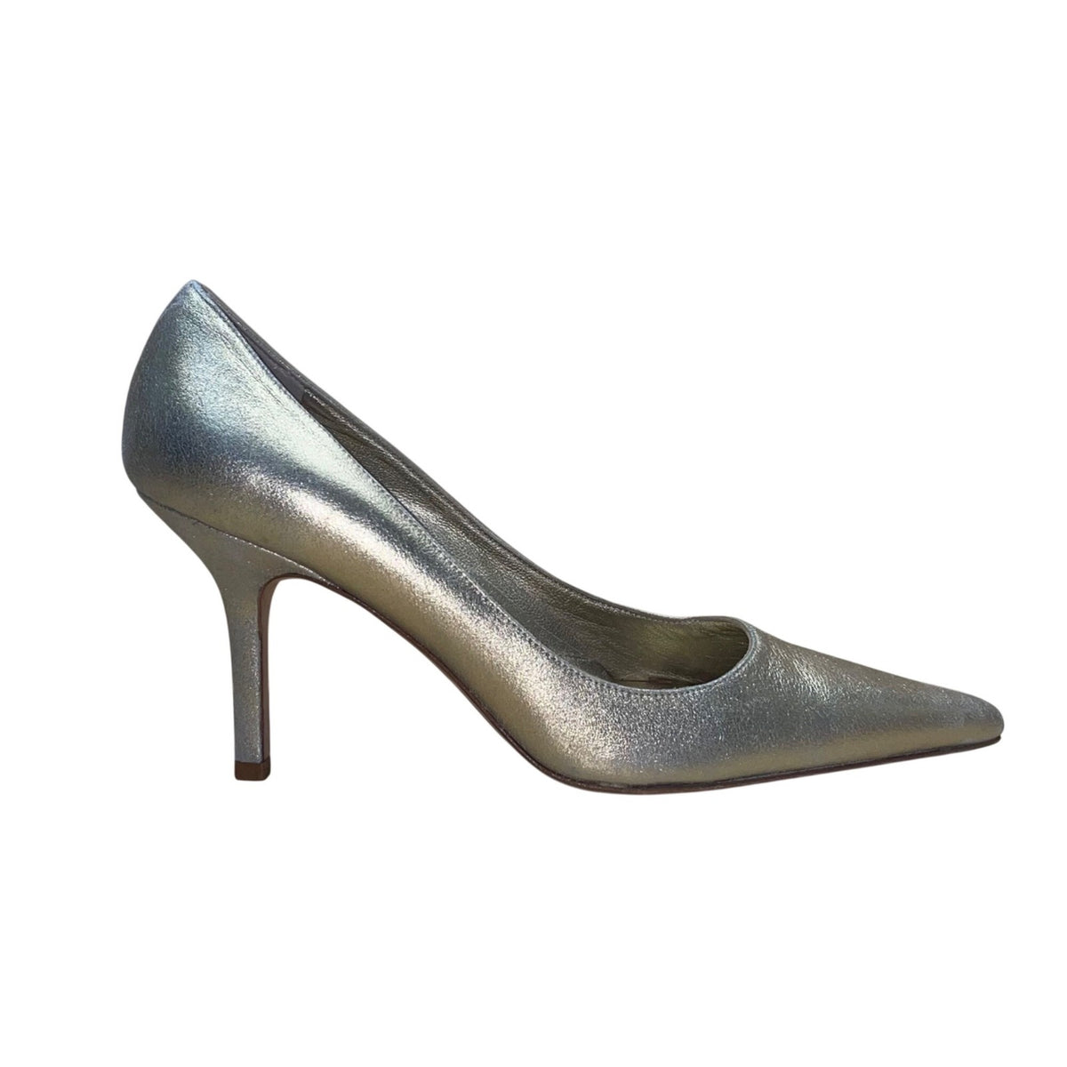 Amalfi Women’s Gold Leather Pointed-Toe High-Heel Pumps Size 7AA Narrow