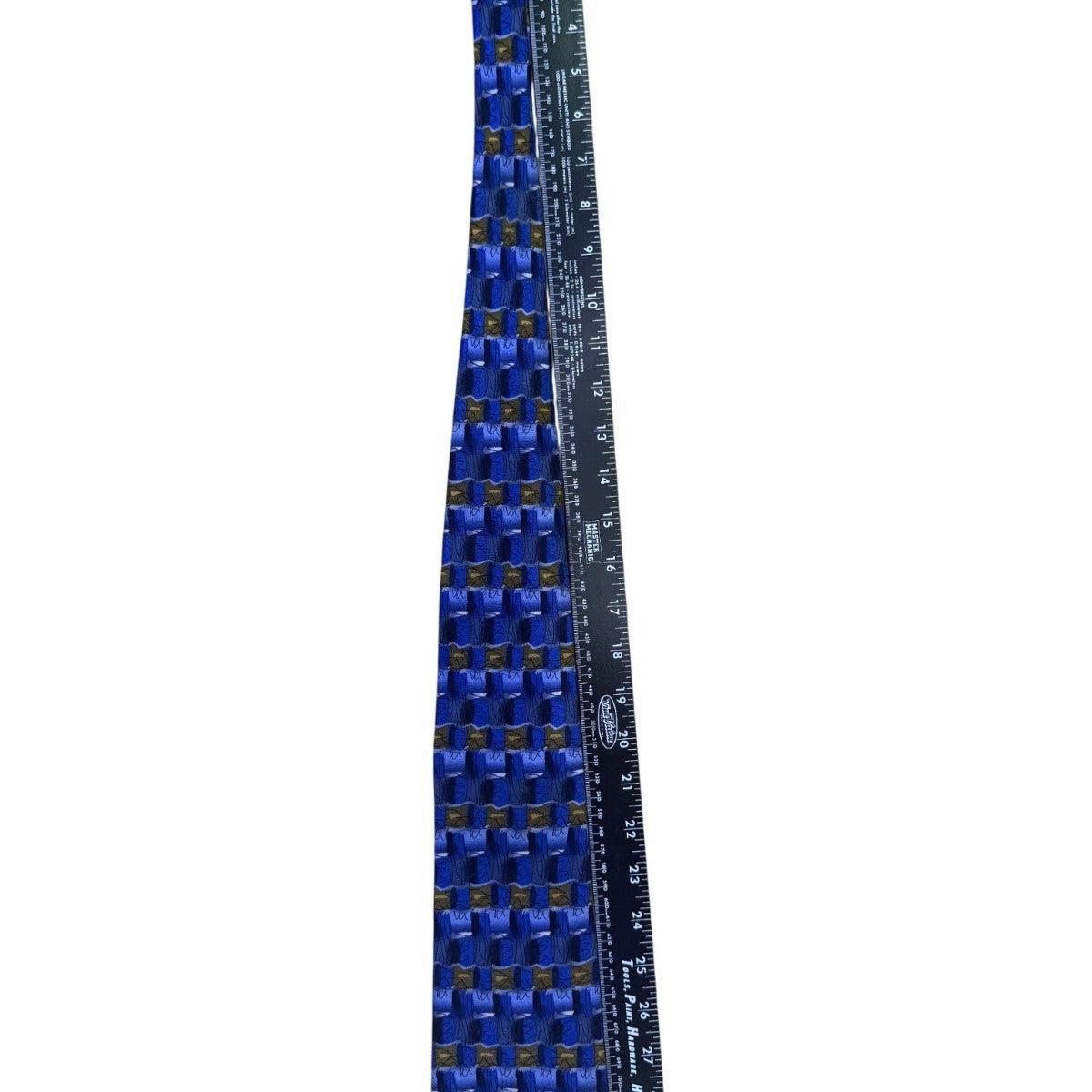 J. Garcia Mens Blue 100% Silk Geometric Pattern Necktie