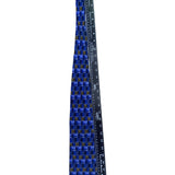 J. Garcia Mens Blue 100% Silk Geometric Pattern Necktie
