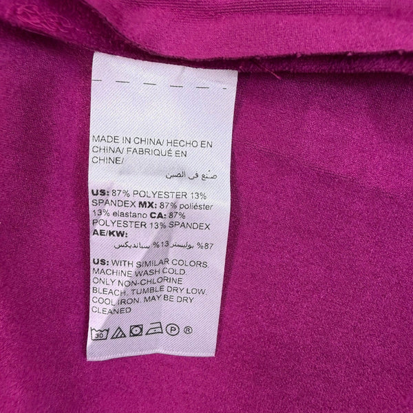 Chicos Womens Magenta Faux Suede Topper Open Long Sleeve Jacket Size 2