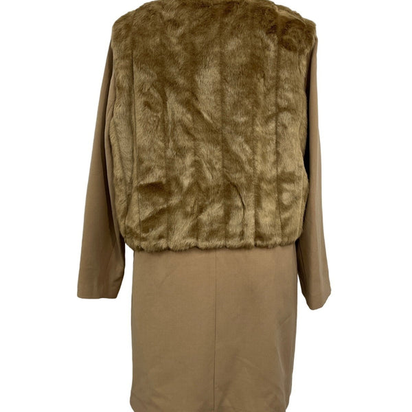Multi Look IMAN  Coat & Vest Caramel Size 1X Winter Office Attire