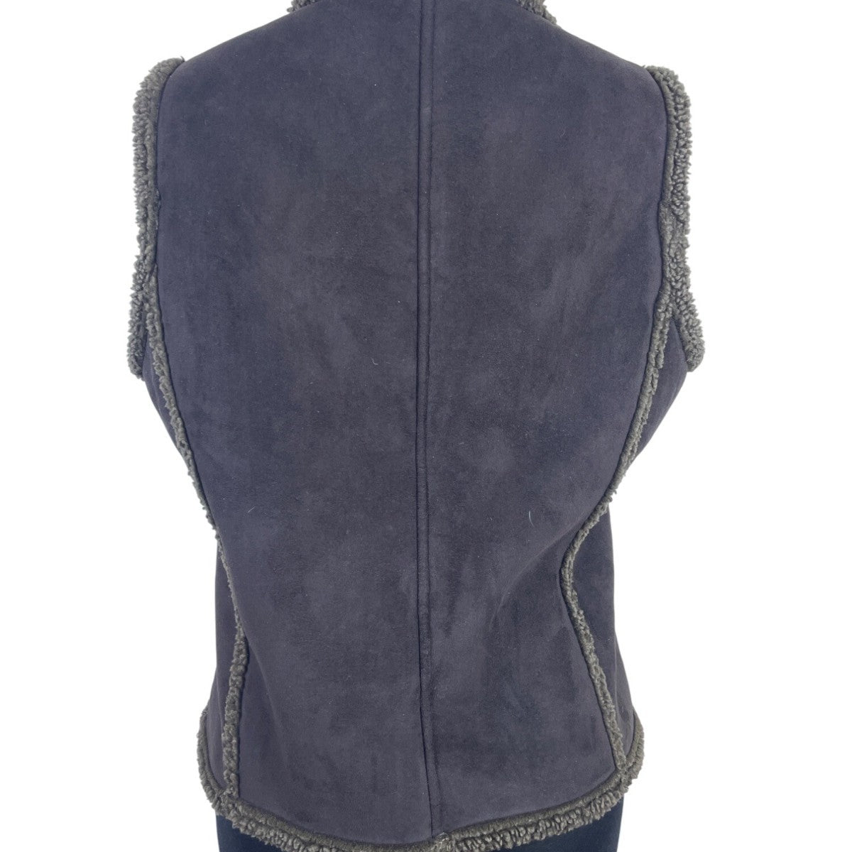 L.L. Bean Women's Gray Sherpa Lined & Sleeveless Button Front Vest Sz M