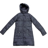 United Colors Of Benetton Womens Navy Nylon Down Hooded Puffer Jacket Size XS