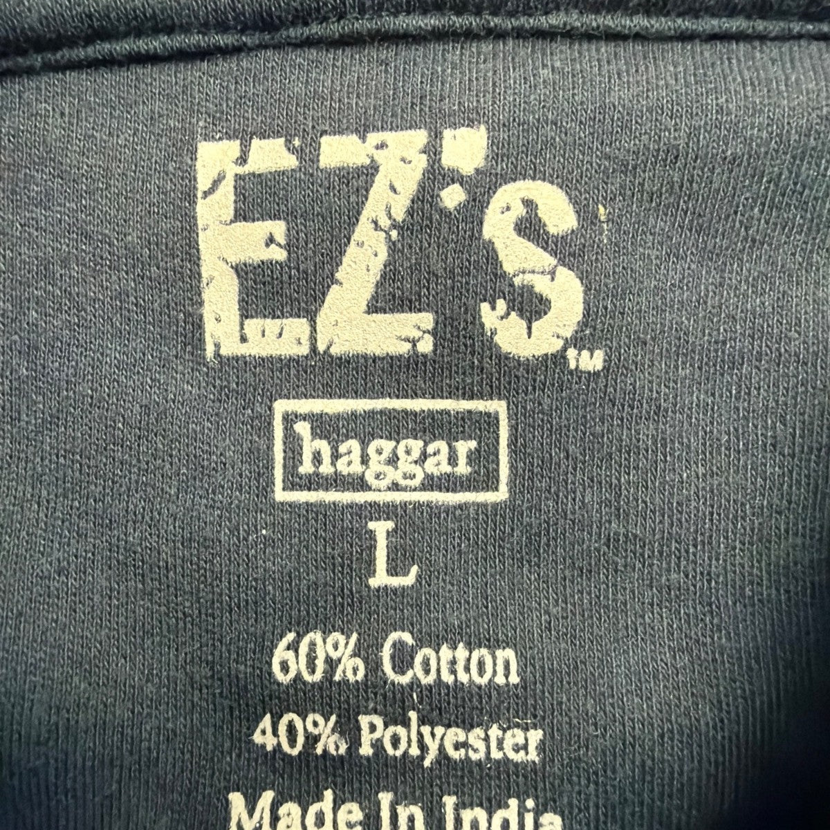 EZs Haggar Mens Navy Polo Shirt Comfortable Short Sleeve Durable Sz L