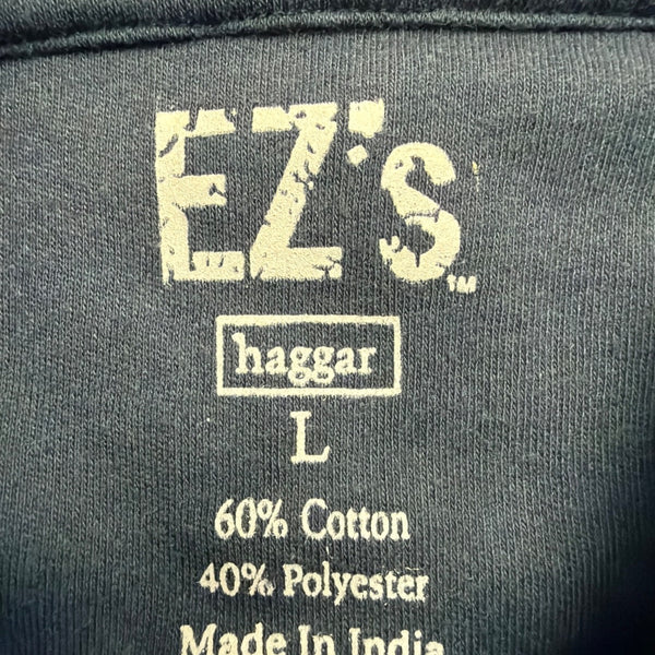 EZs Haggar Mens Navy Polo Shirt Comfortable Short Sleeve Durable Sz L