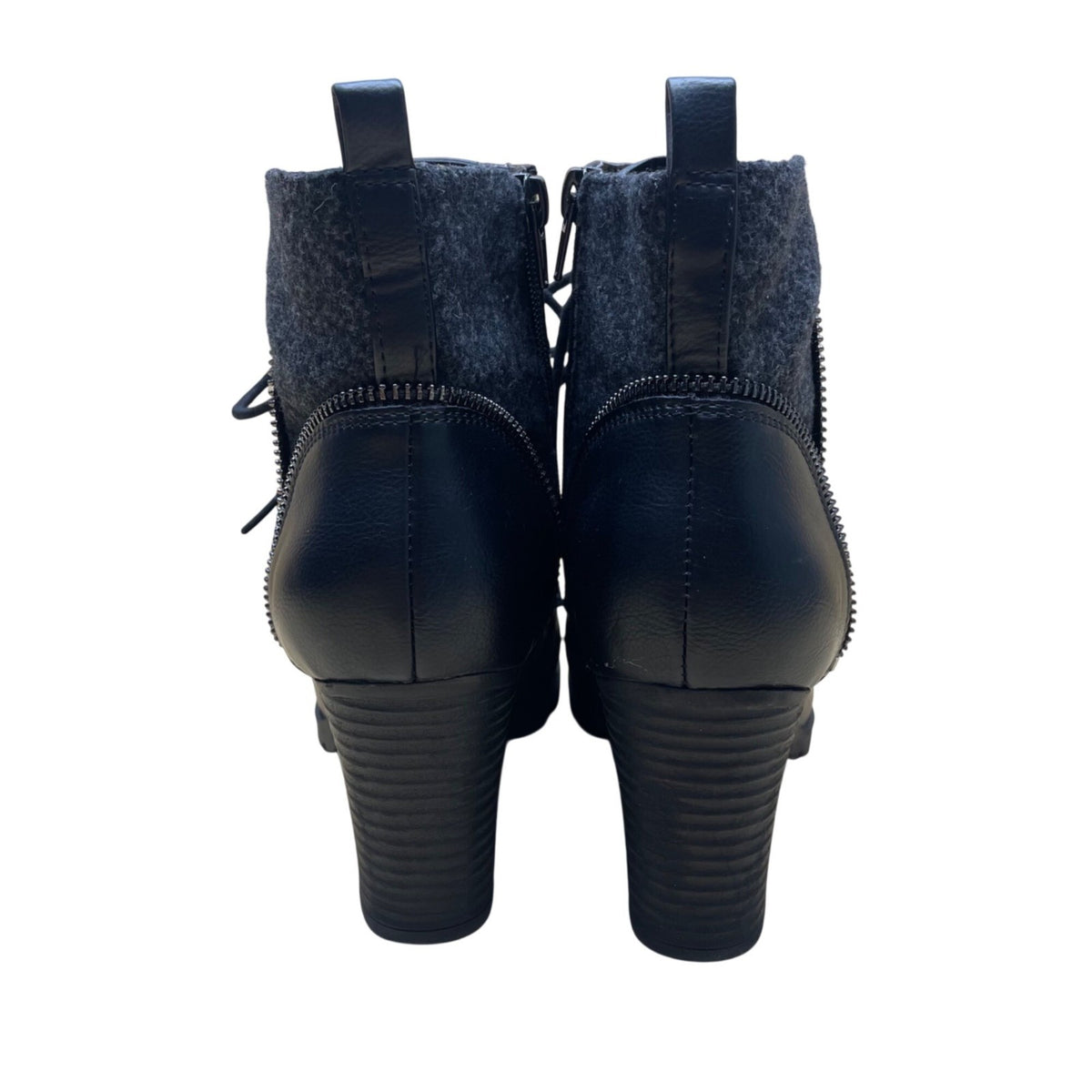 Kelly & Katie Women’s Black Faux Leather Lace-Up Ankle Boots Size 7M